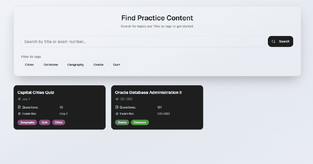 OPractice - Online exam practice platform